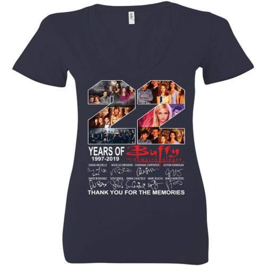 22 years of Buffy the Vampire Slayer 1997 2019 thank you for the memories Ladies Deep V-Neck