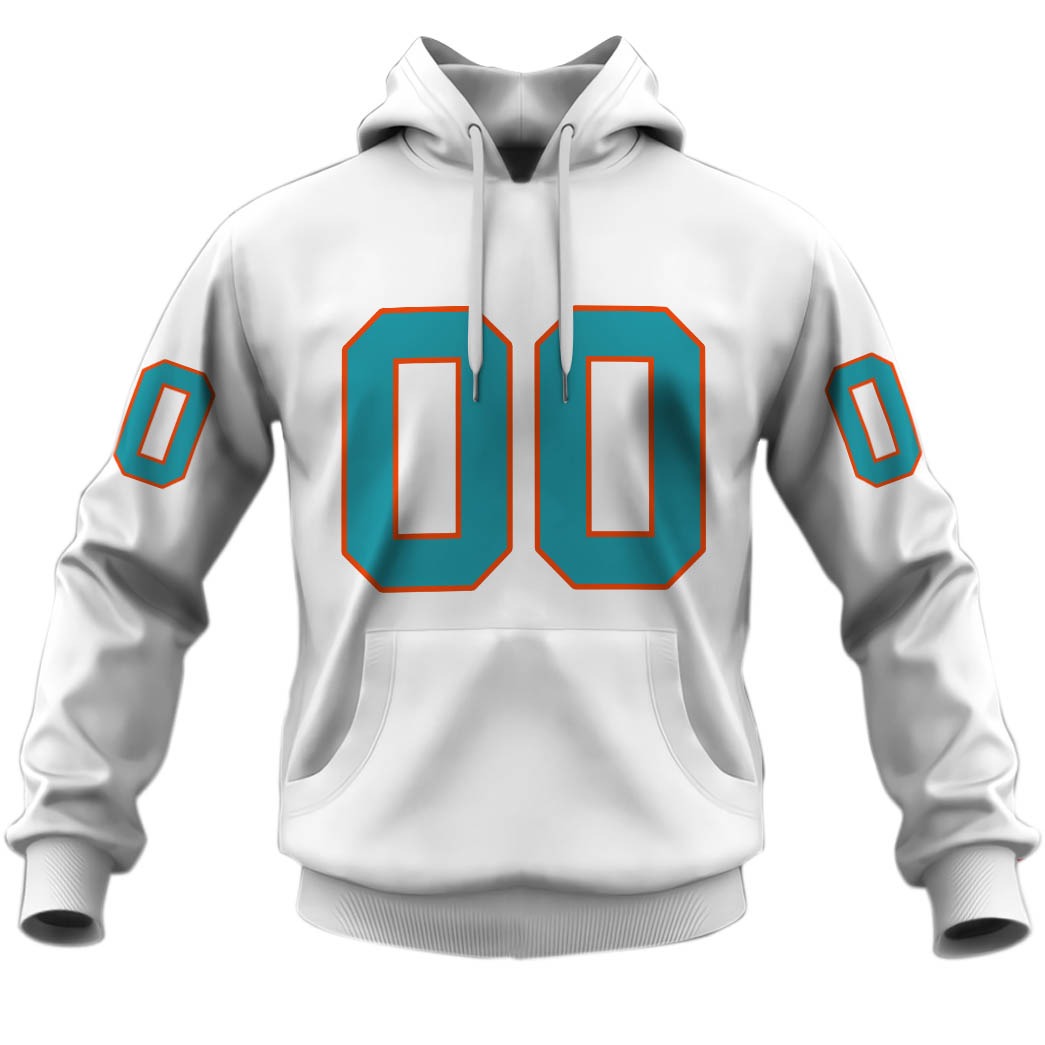 Personalized Miami Dolphins 1970S Vintage Throwback Home Jersey Personalize Hoodie