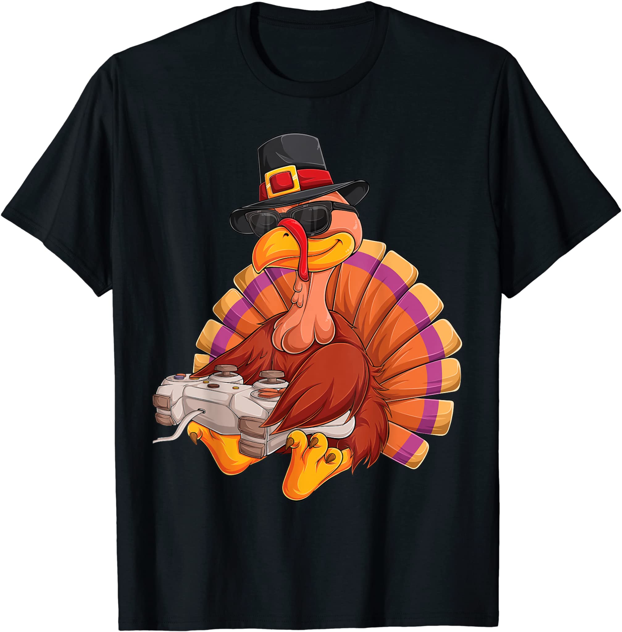 Video Game Thanksgiving Turkey Gamer Boys Kids Teens Gaming T-Shirt