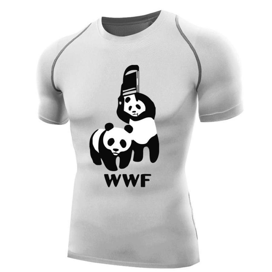 wwf wrestling shirt for men compression shirt short sleeve wwf panda t shirt Bodybuilding Tops Base Layer wwf t-shirt chair funy