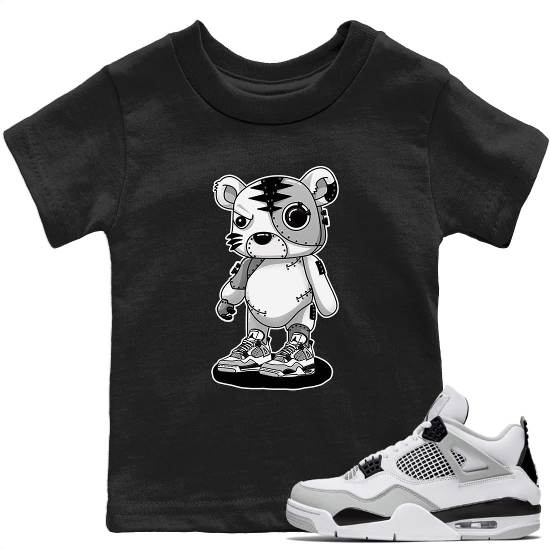 Cyborg Tiger T-Shirt – Air Jordan 4 Military Black Baby & Youth