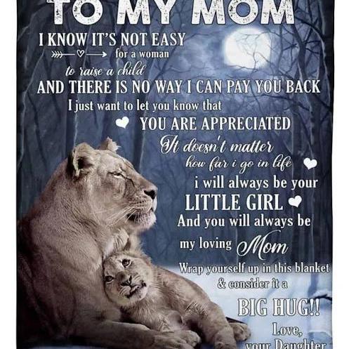 To My Mom Wrap Yourself Up In This Blanket Lion Fleece Blanket Gift Fo Fleece Blanket, Blanket Sofa Bed, 3D Blanket