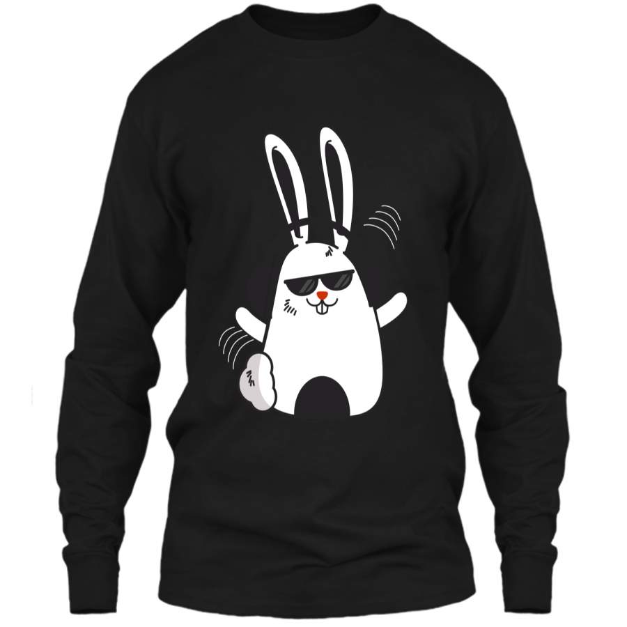 Cute Hip Hop Rabbit Bunny Easter T-Shirt Boys Teen Kids Men LS Ultra Cotton Tshirt