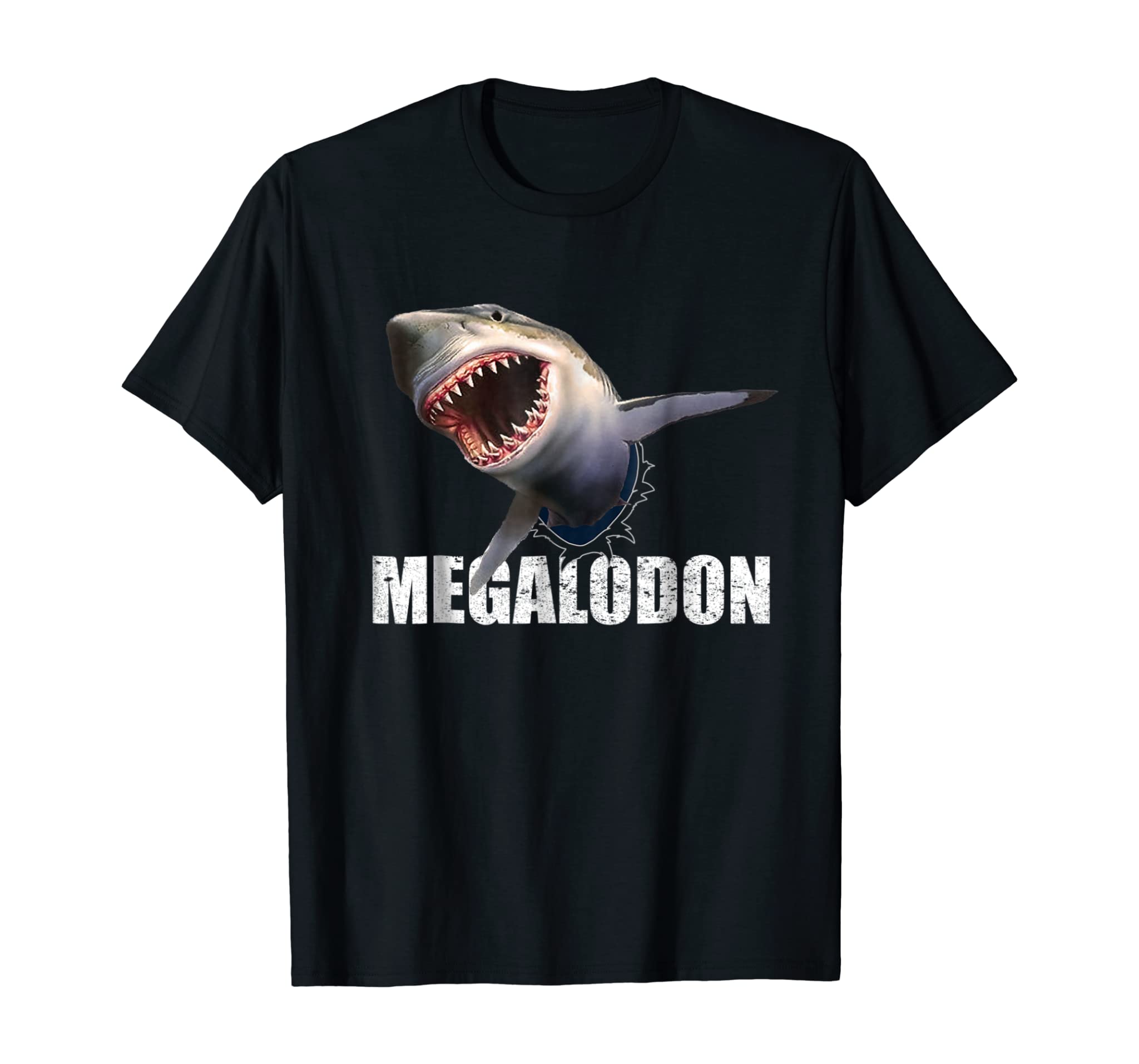 Mens Megalodon Shark Shirt Prehistoric Ocean Humor Gift Tee