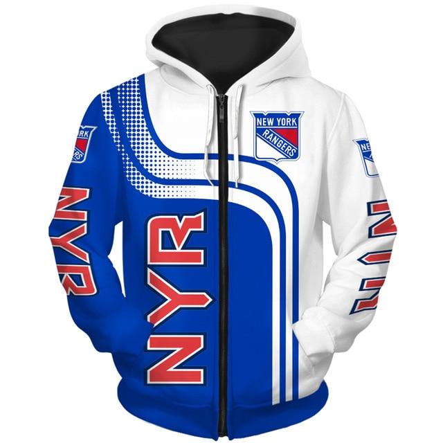New York Rangers Casual Zipper Hoodie