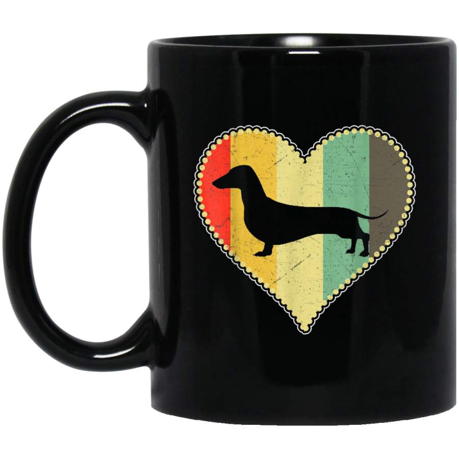 Vintage Dachshund Dog Love Heart Mug