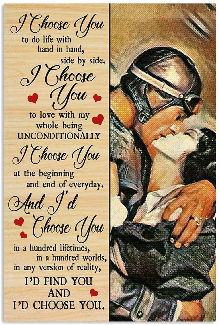 Vintage Pilot – Choose You To Do Life With Hand By Hand Find You Poster Art Print      Home Decor Gift For Men Women Family Friend On Birthday Xmas