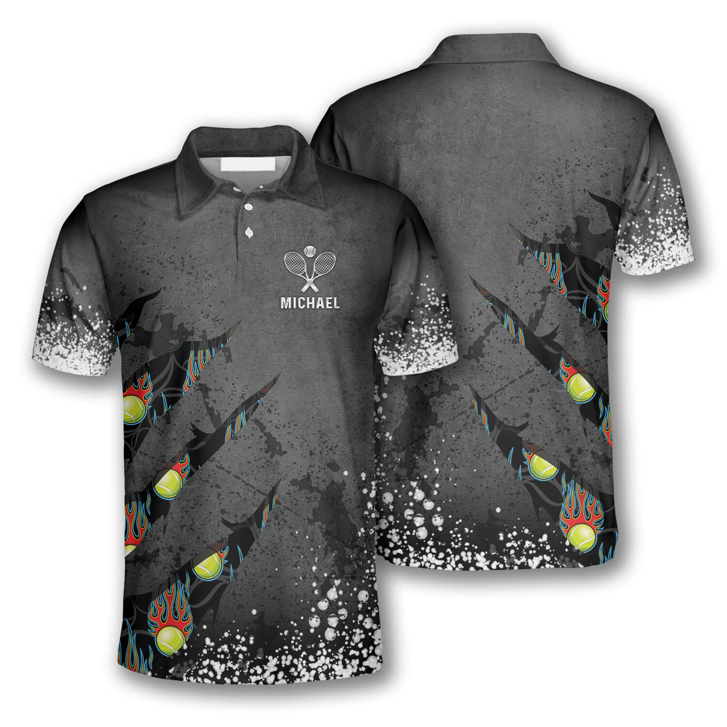 Tennis Paint Splash Custom Tennis Shirts For Men