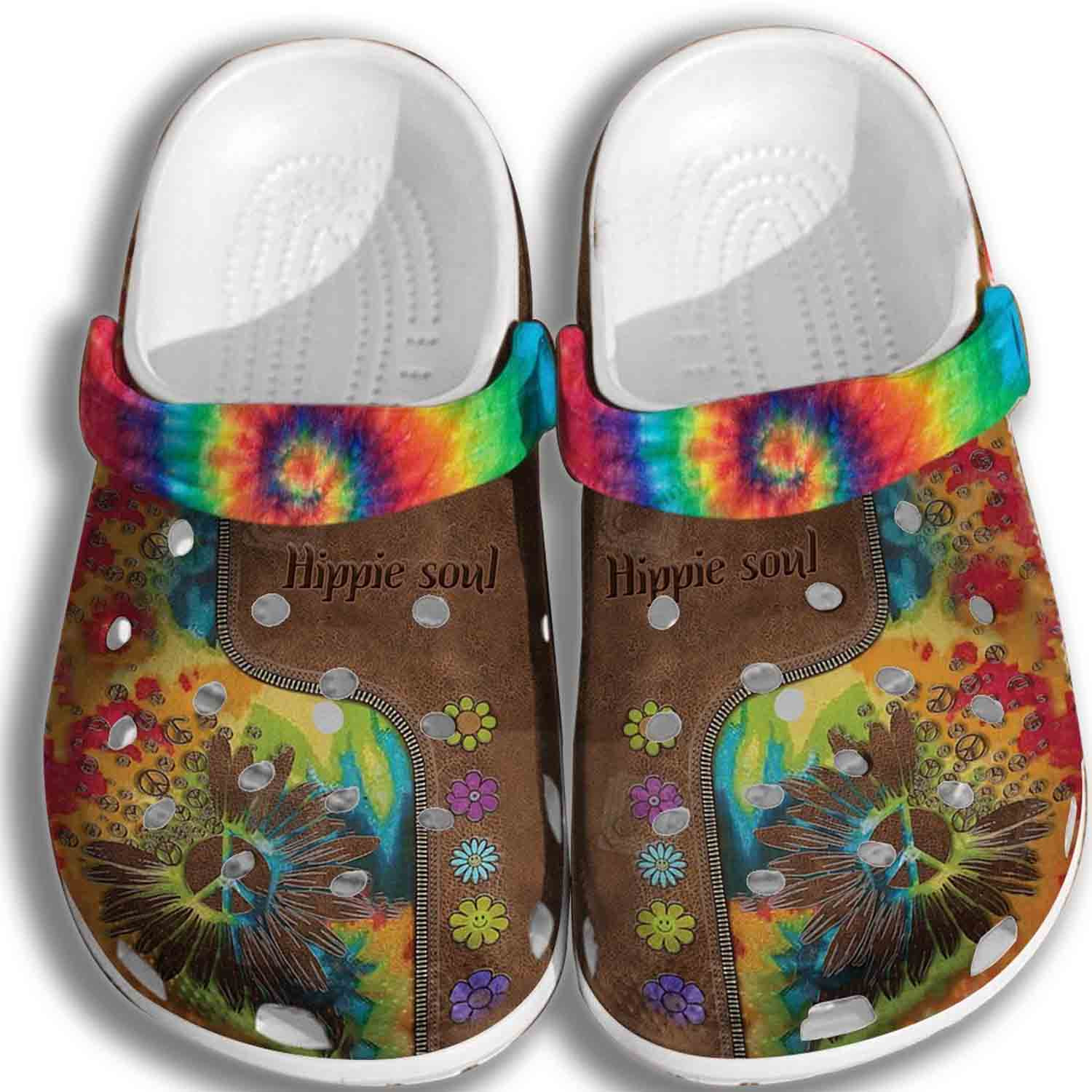 Hippie Soul Crocs Shoes Clogs Men Women – Colorful Crocs Shoes Clogs Gifts For Son Daughter