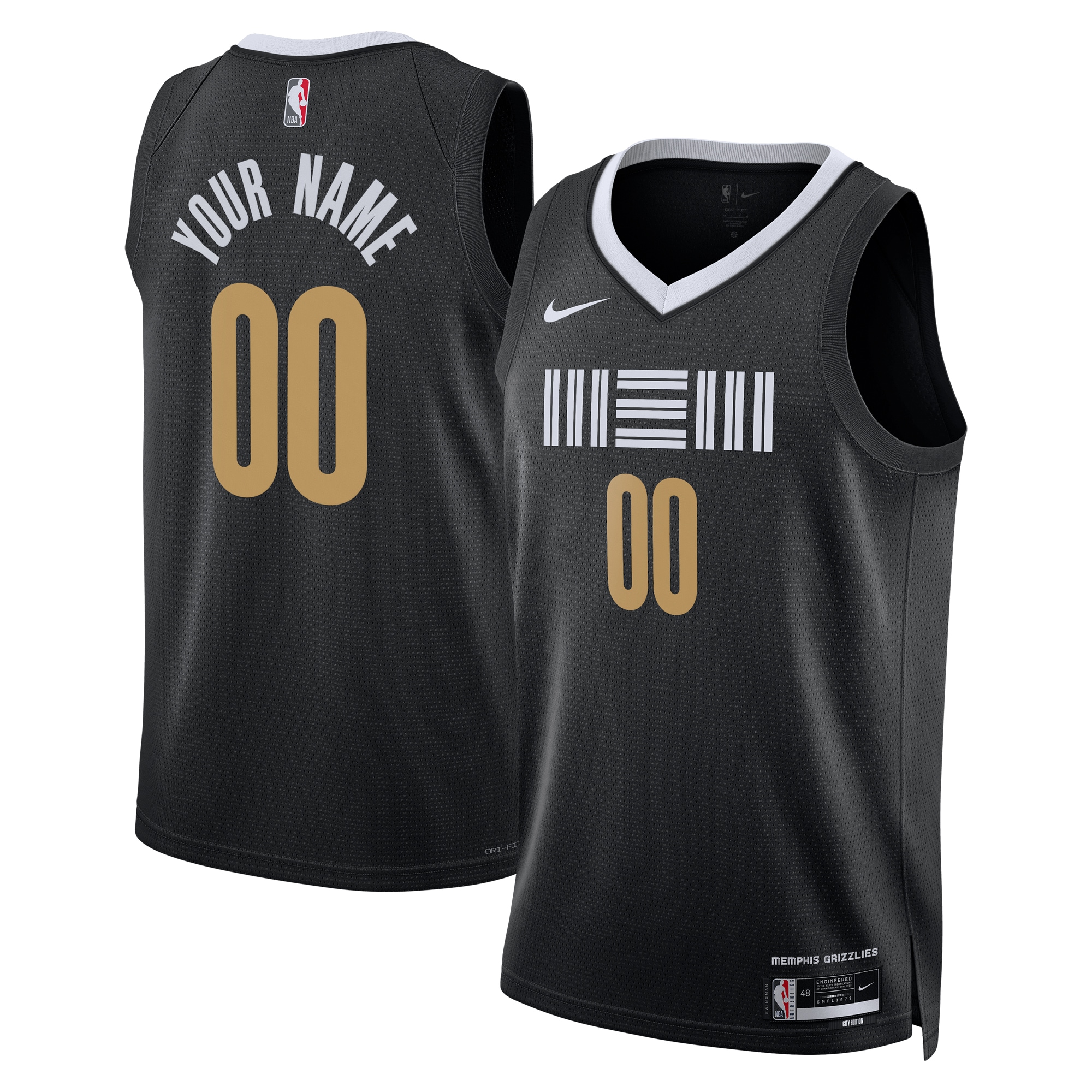 Memphis Grizzlies Unisex 2023/24 Custom Swingman Jersey – Black – City Edition