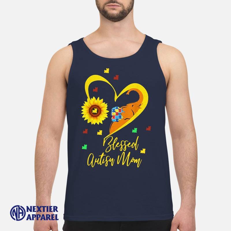 Sunflower Elephant Blessed Autism Mom Autism Awareness Women’s T-Shirt Men’s Tank Top