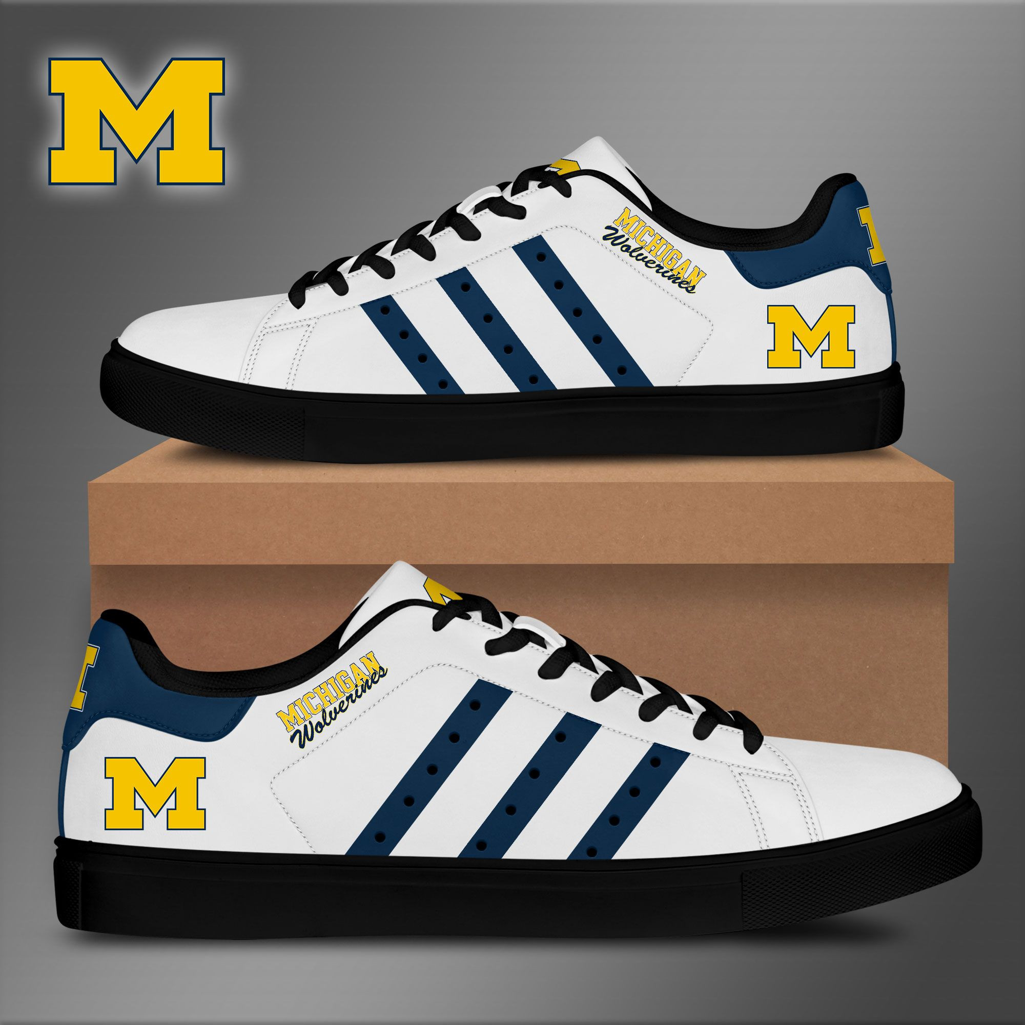 Michigan Wolverines Low Top Shoes V4