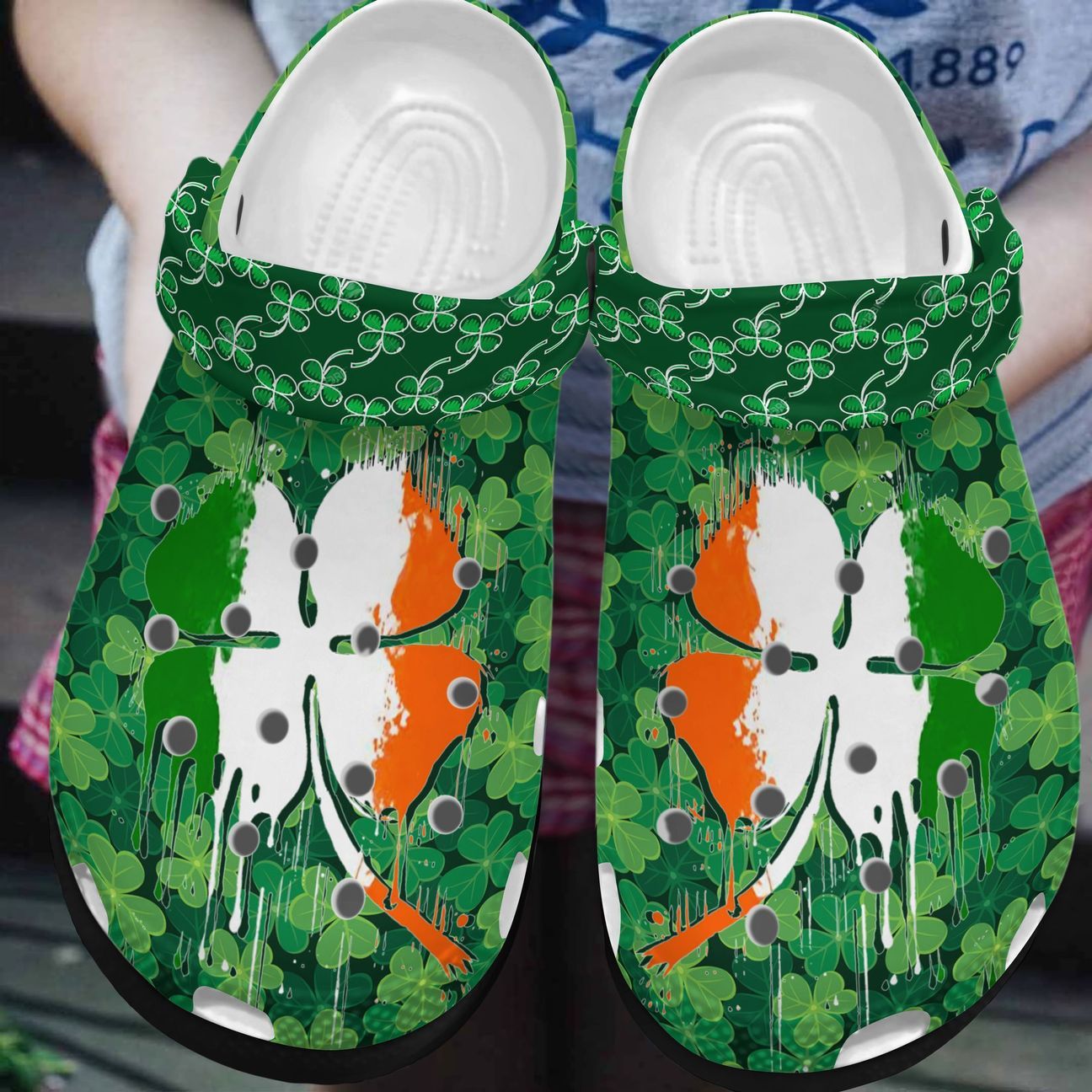 Irish Personalized Clog, Custom Name, Text, Color, Number Fashion Style For Women, Men, Kid, Print 3D Irish Blood