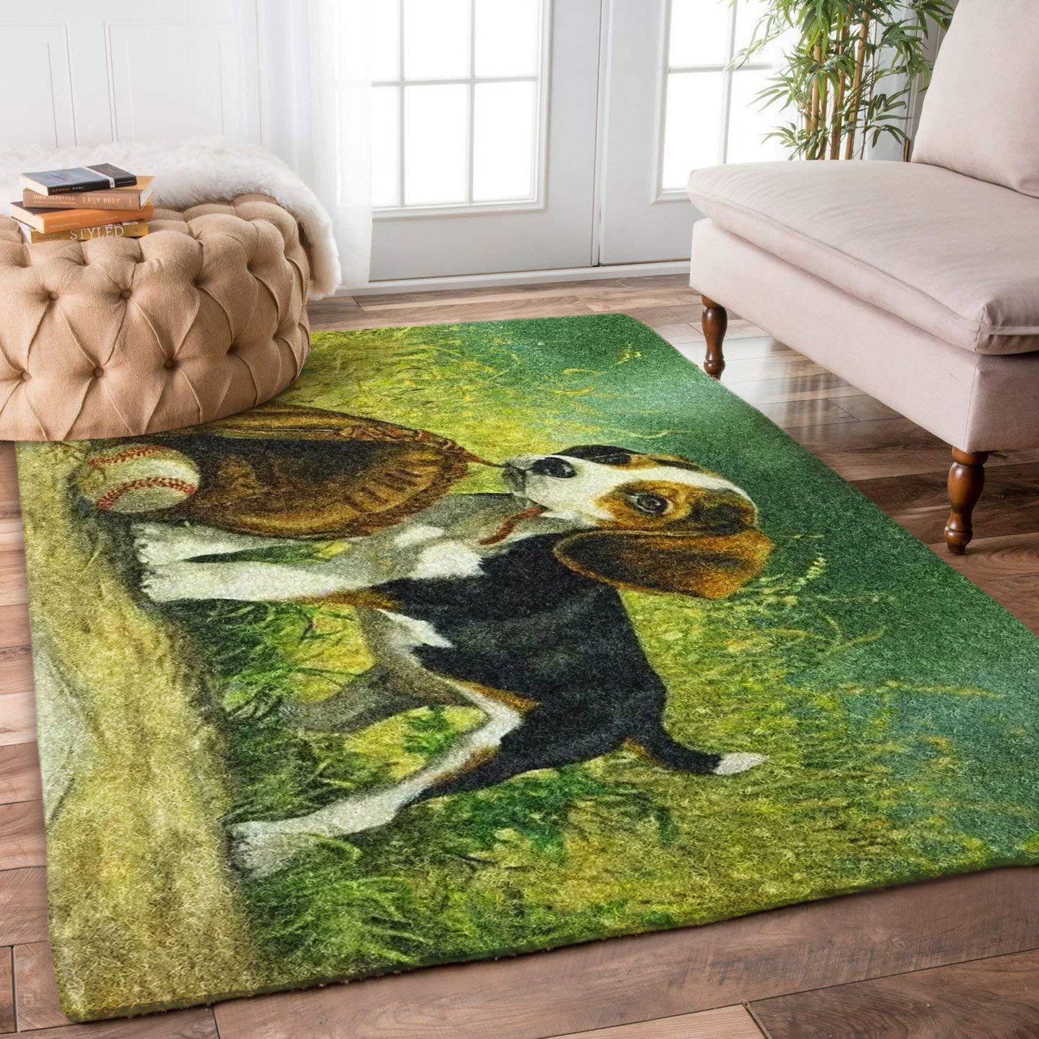 Baseball Beagle Puppy HN0411015R Rug