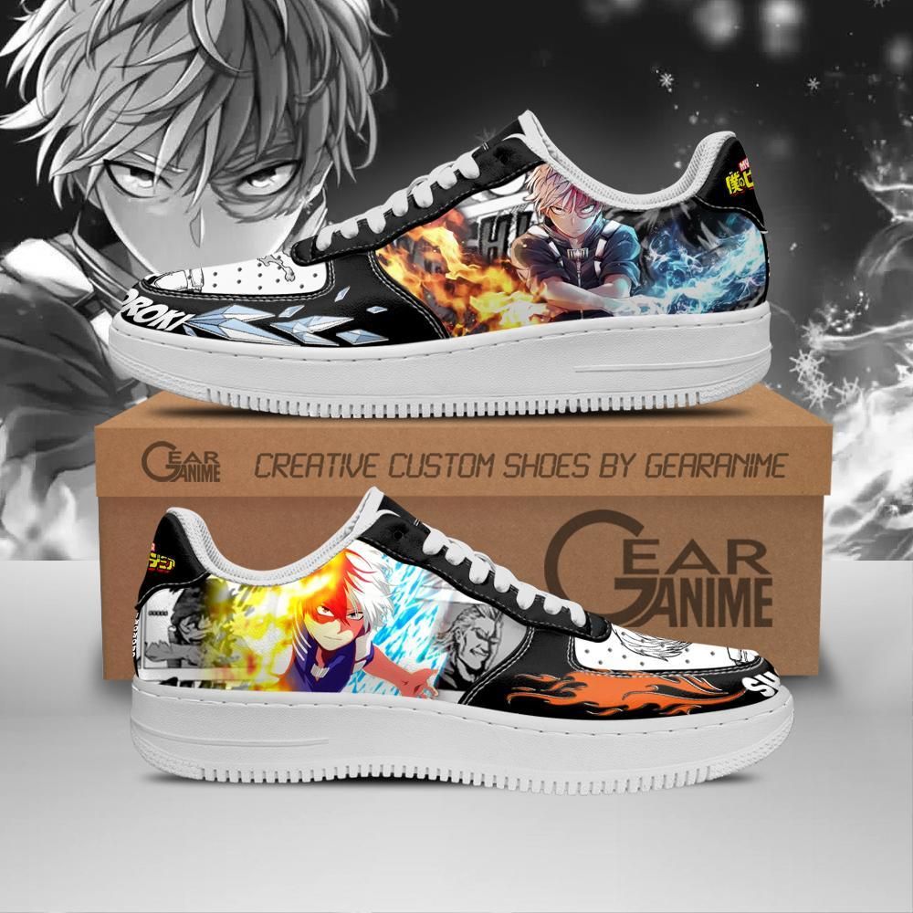 Boku No Hero Academia Shoto Todoroki Air Force Shoes Sneakers Custom Anime
