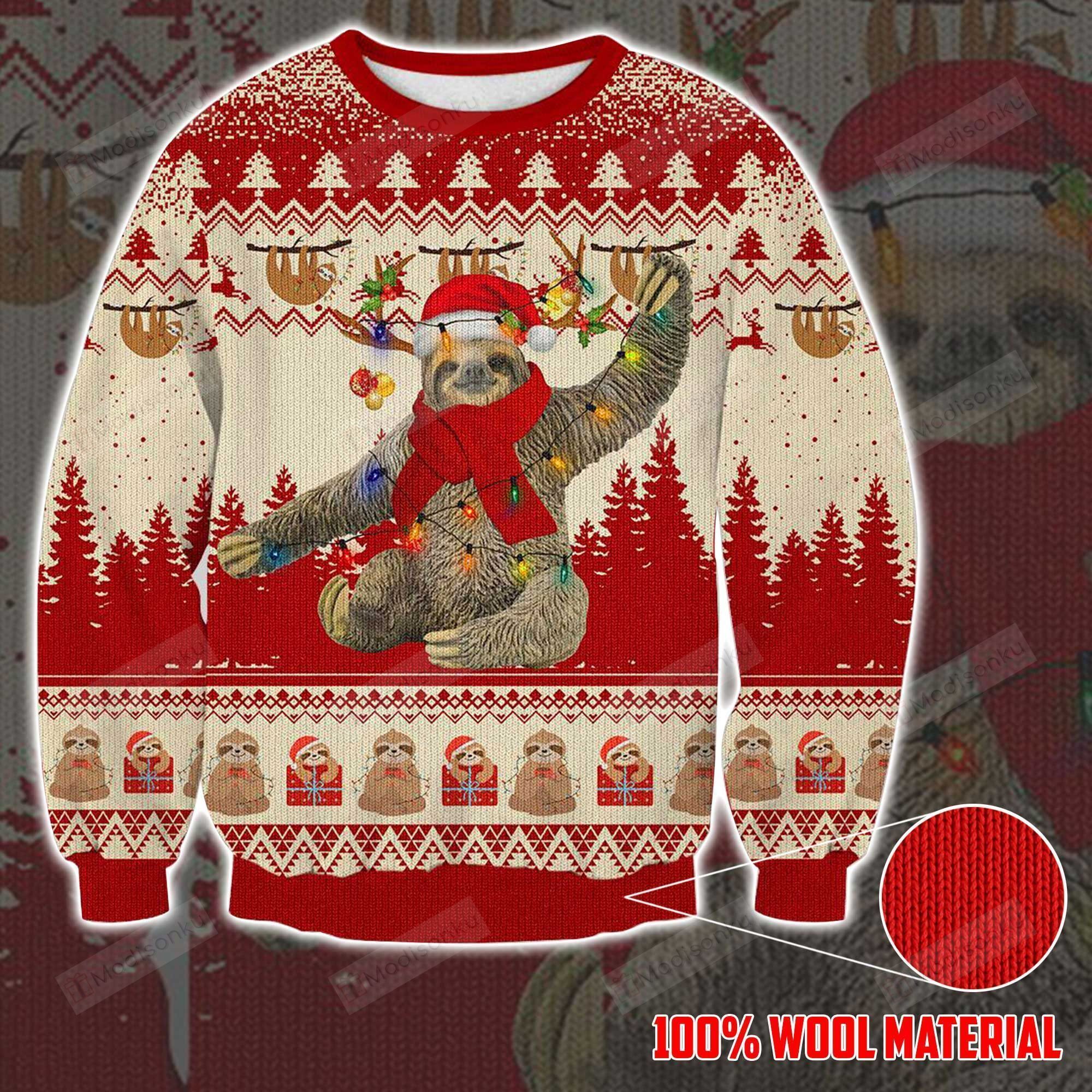 Sloth Christmas For Unisex Ugly Christmas Sweater, All Over Print