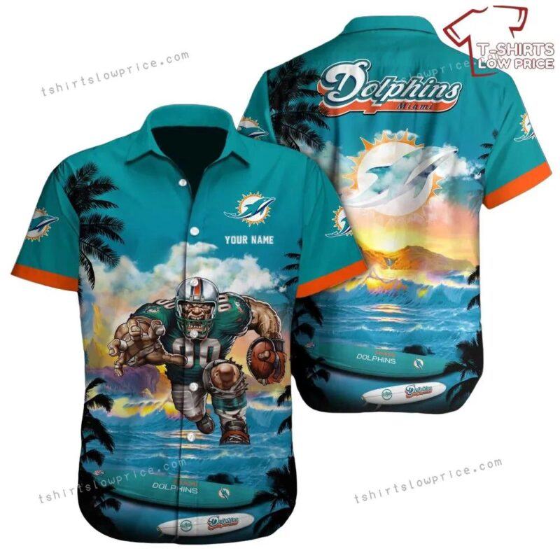 Personalized Miami Dolphins Nfl Nfl Football Button Up Hawaiian Shirt