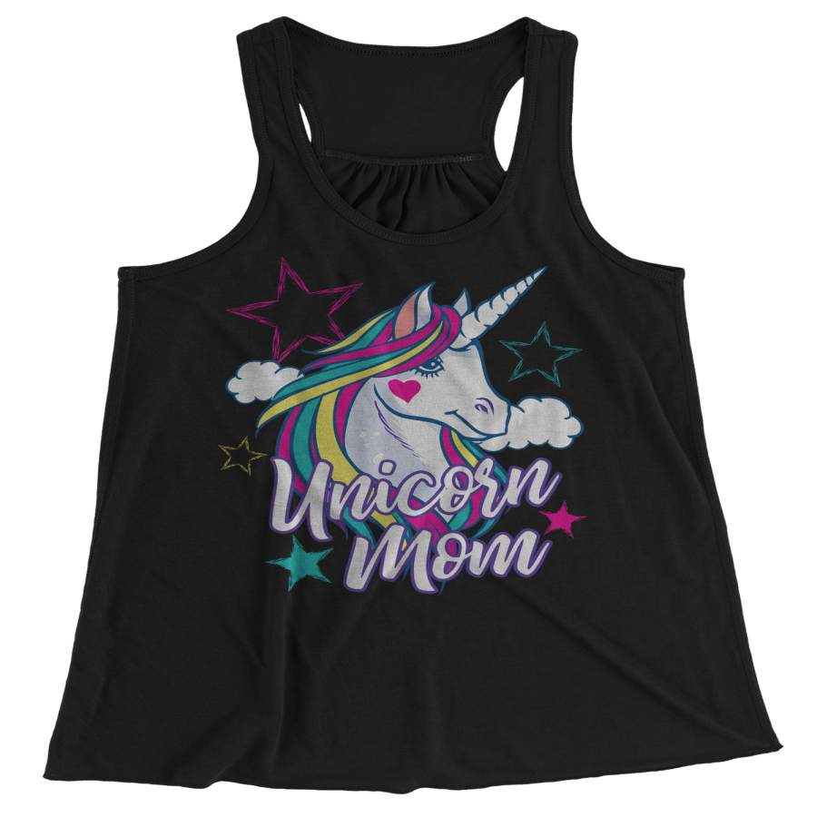 Women’s Unicorn Mom Tank Unicorn Mom Shirts Graphic Cute Mommy Me Top Unicorns Tshirt Tanks Racerback