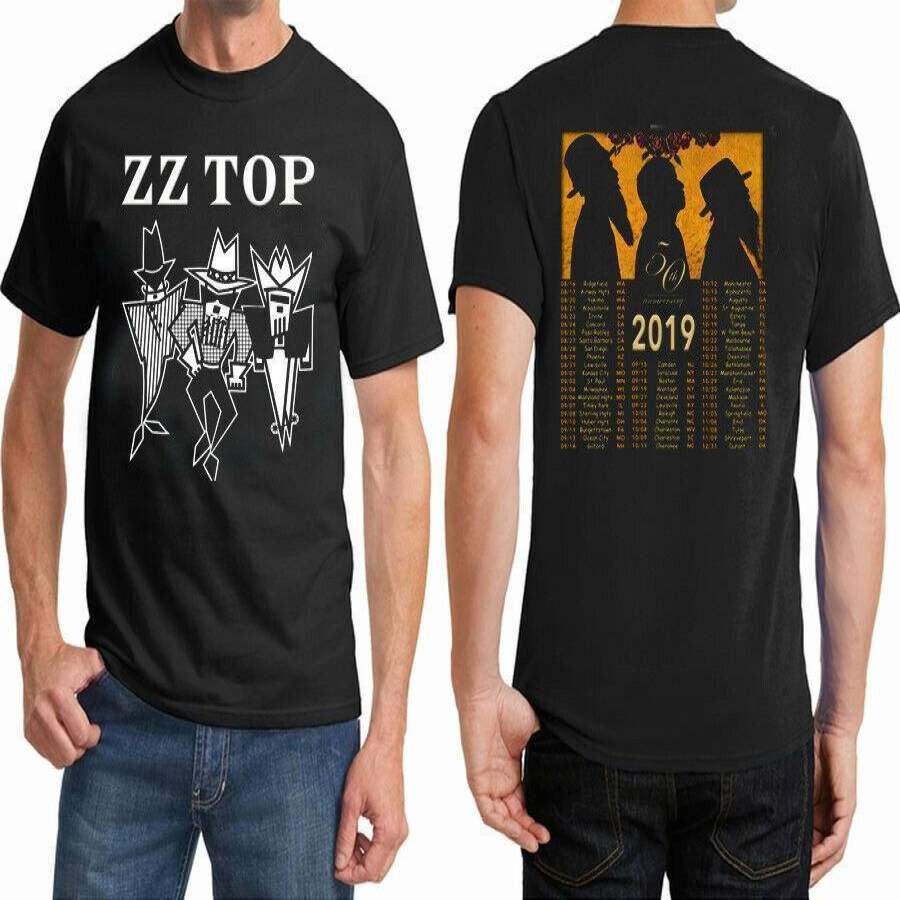 Popular New ZZ TOP 2019 Music Band Tour Casual Wear T-Shirt