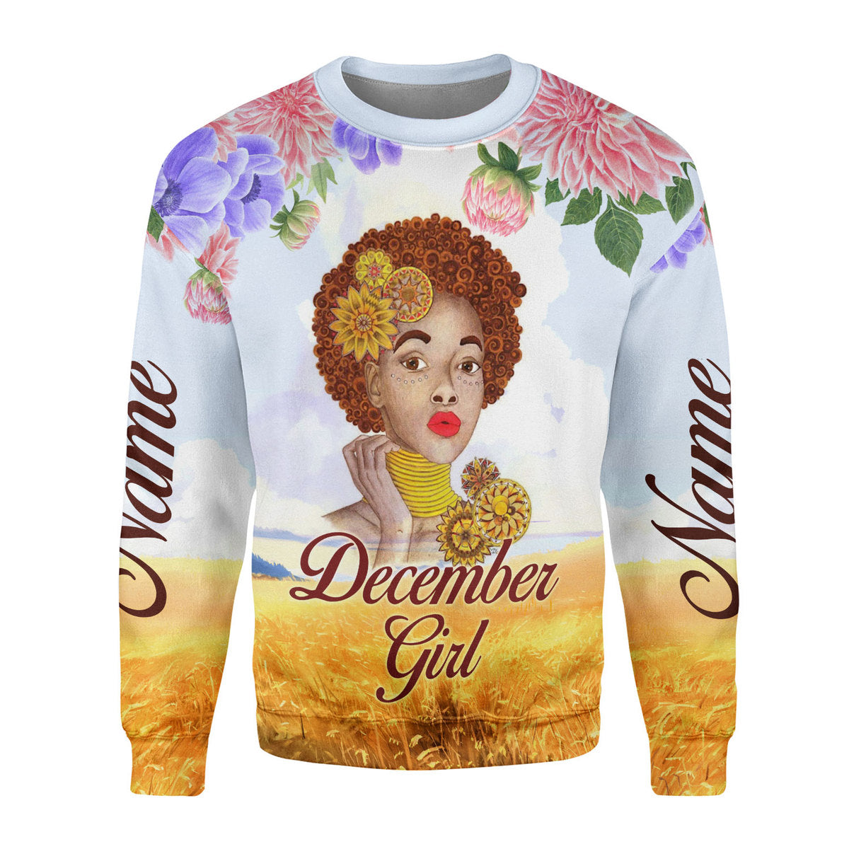 Customspig Personalized Ugly Sweater December Girl All Over Printed