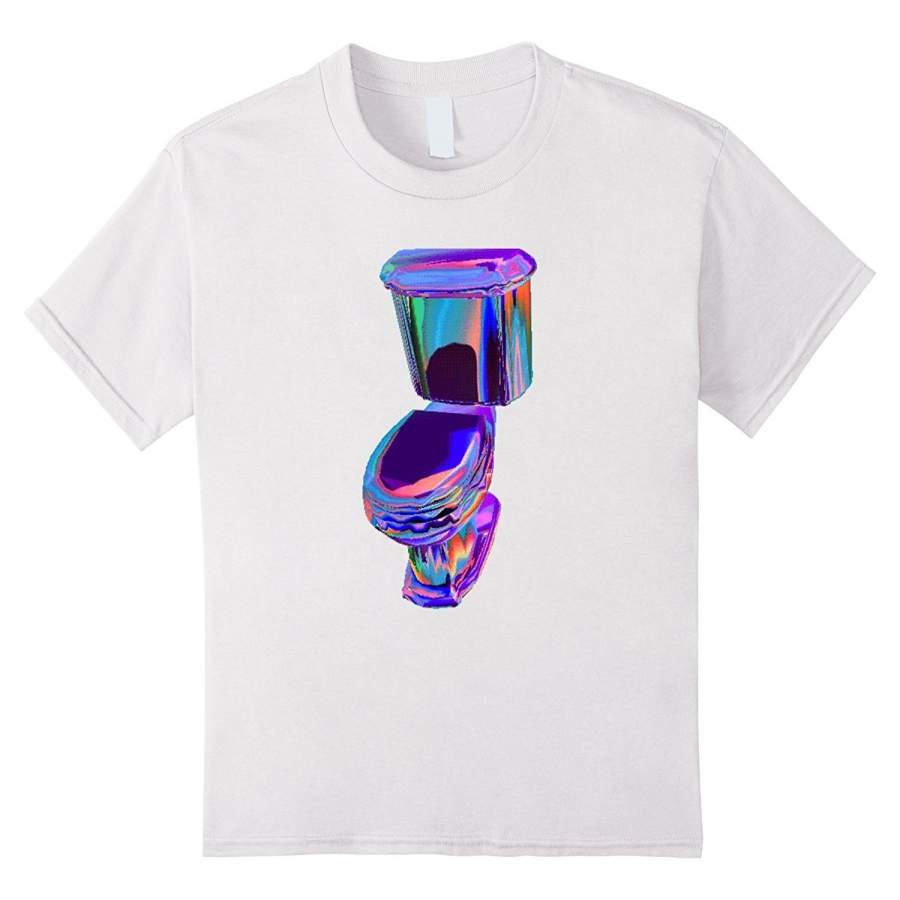 Mens Vapor Wave Aesthetic Toilet T-Shirt Funny Ironic Meme Tee