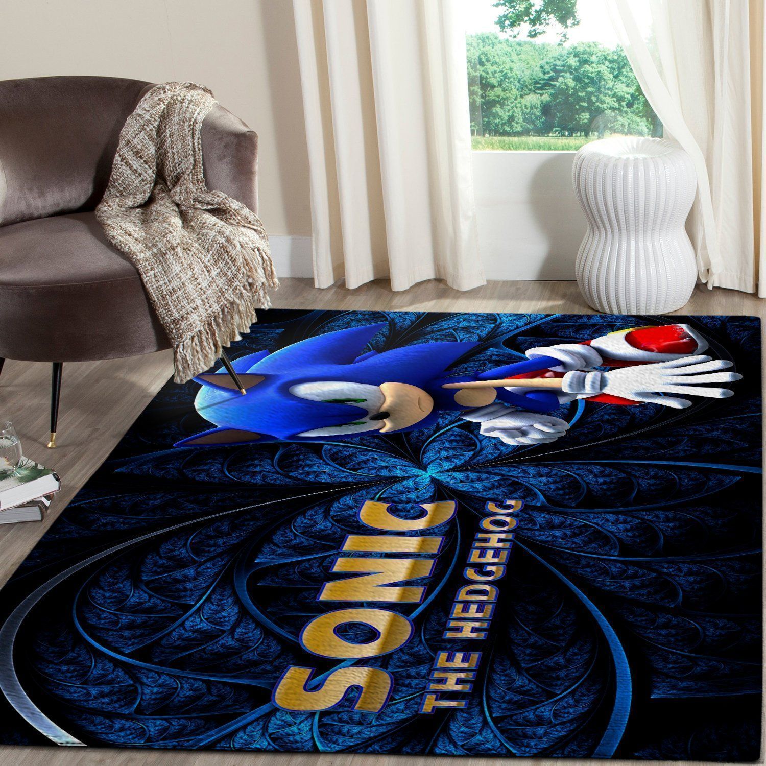 Sonic The Hedgehog Area Rug / Gaming Carpet, Gamer Living Room Rugs, Floor Decor 10117