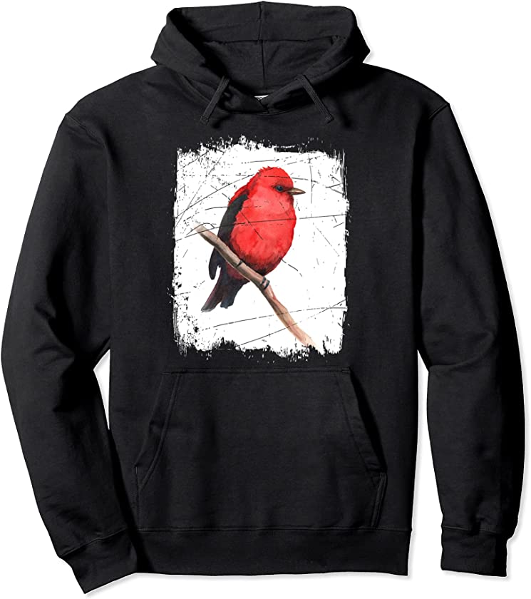 Vintage Birdwatcher Animal Bird Watching Red Cardinal Pullover Hoodie