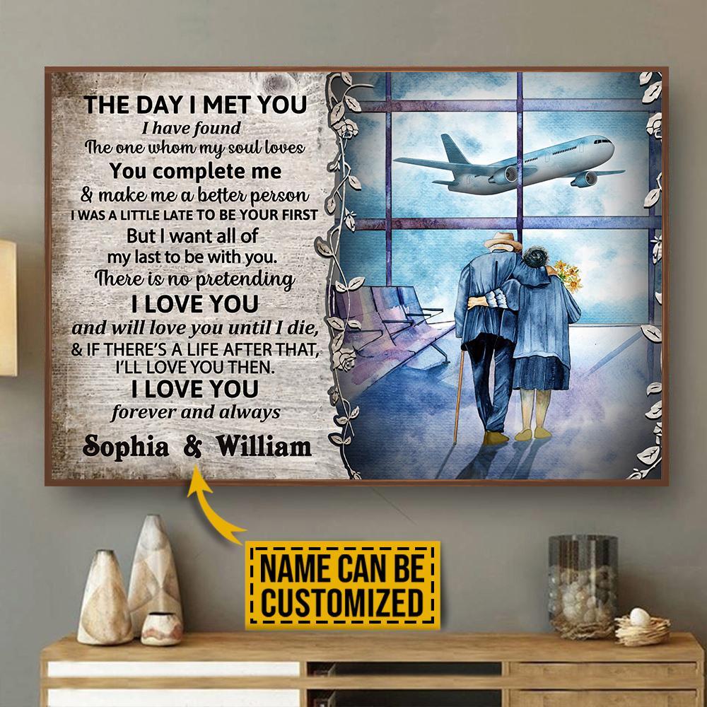 Aeticon Gifts Personalized Pilot The Day I Met Canvas Mom Dad Gift Home Decor