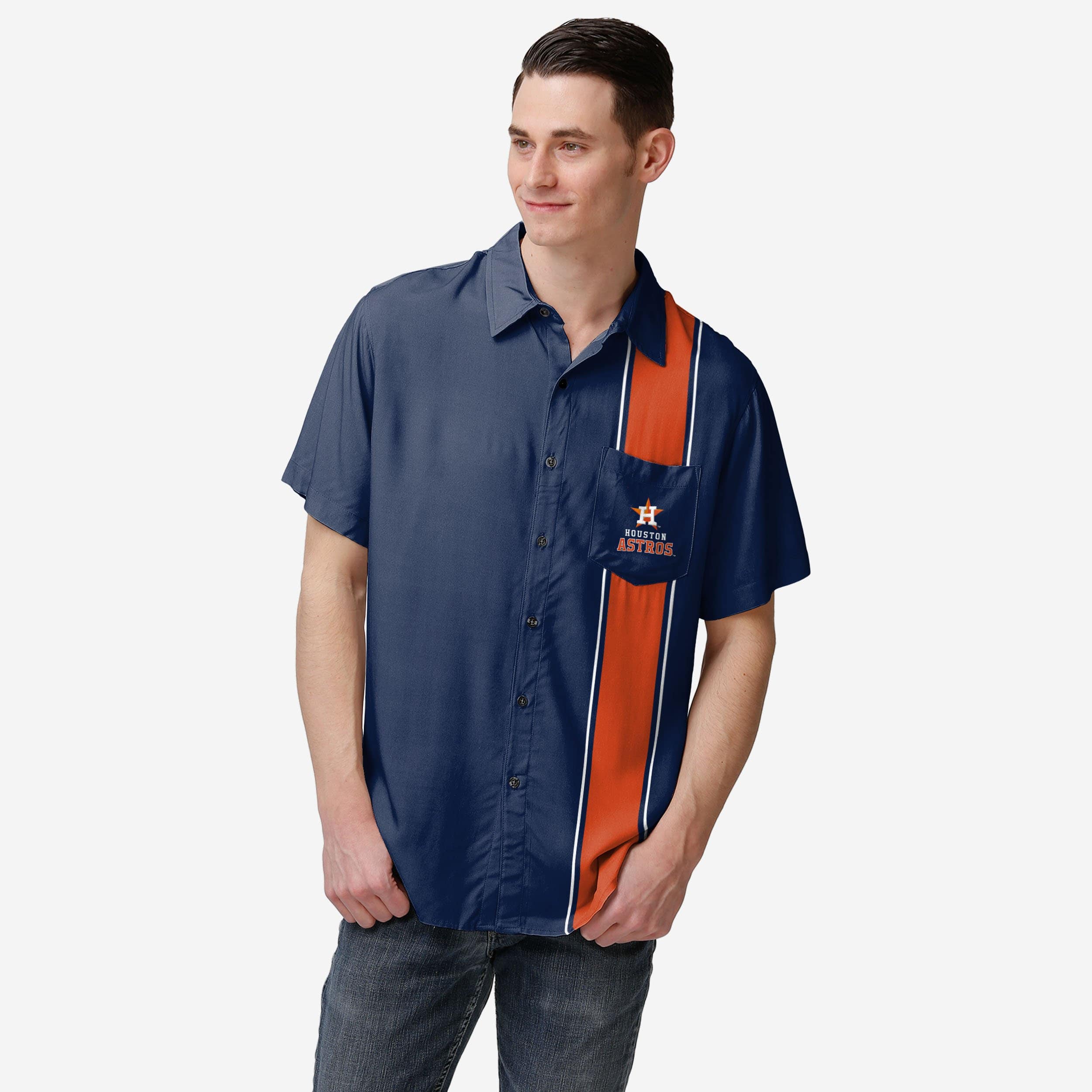 Houston Astros Bowling Stripe Button Up Shirt