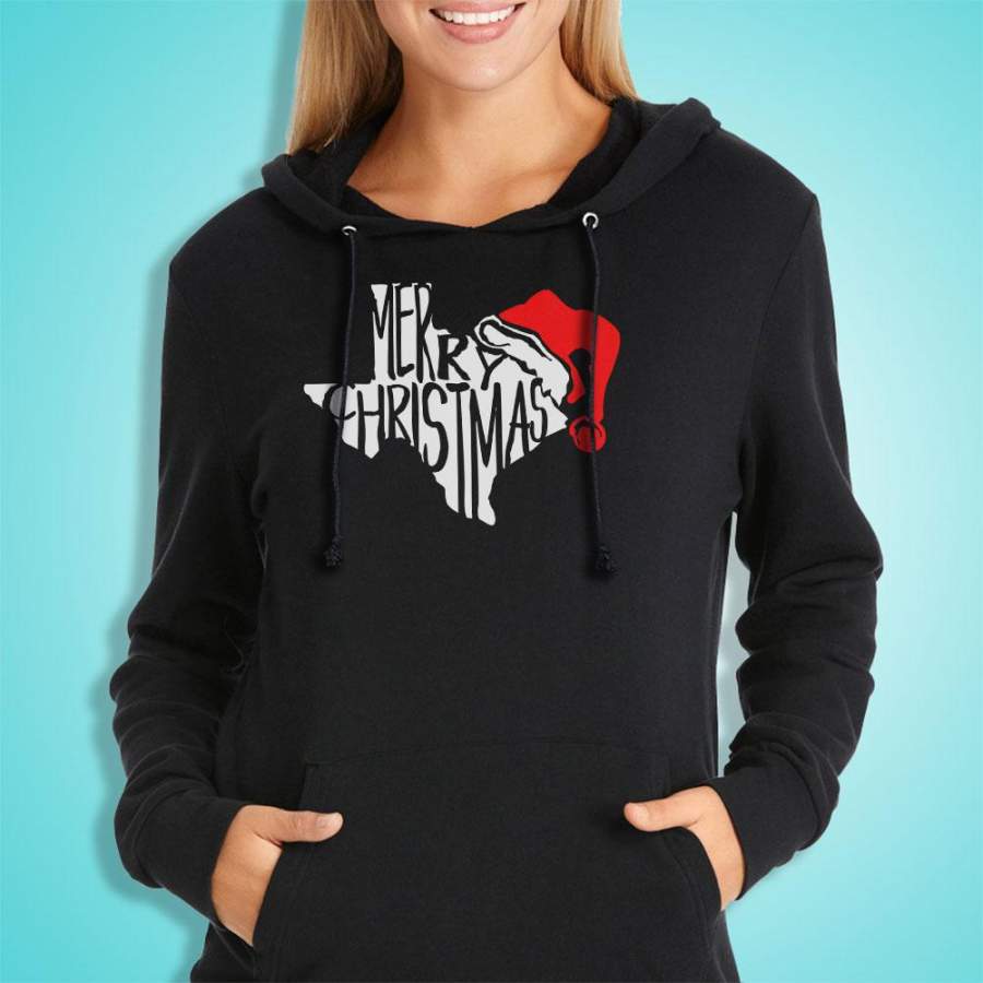 Texas Merry Christmas Santa Hat Women’S Hoodie