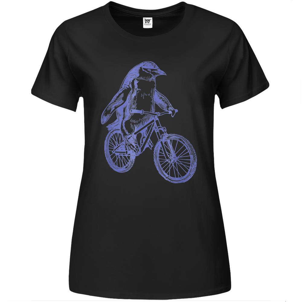 Seembo Penguin Cycling Bicycle Bicycling Biker Biking Bike Premium Womens Tshirts