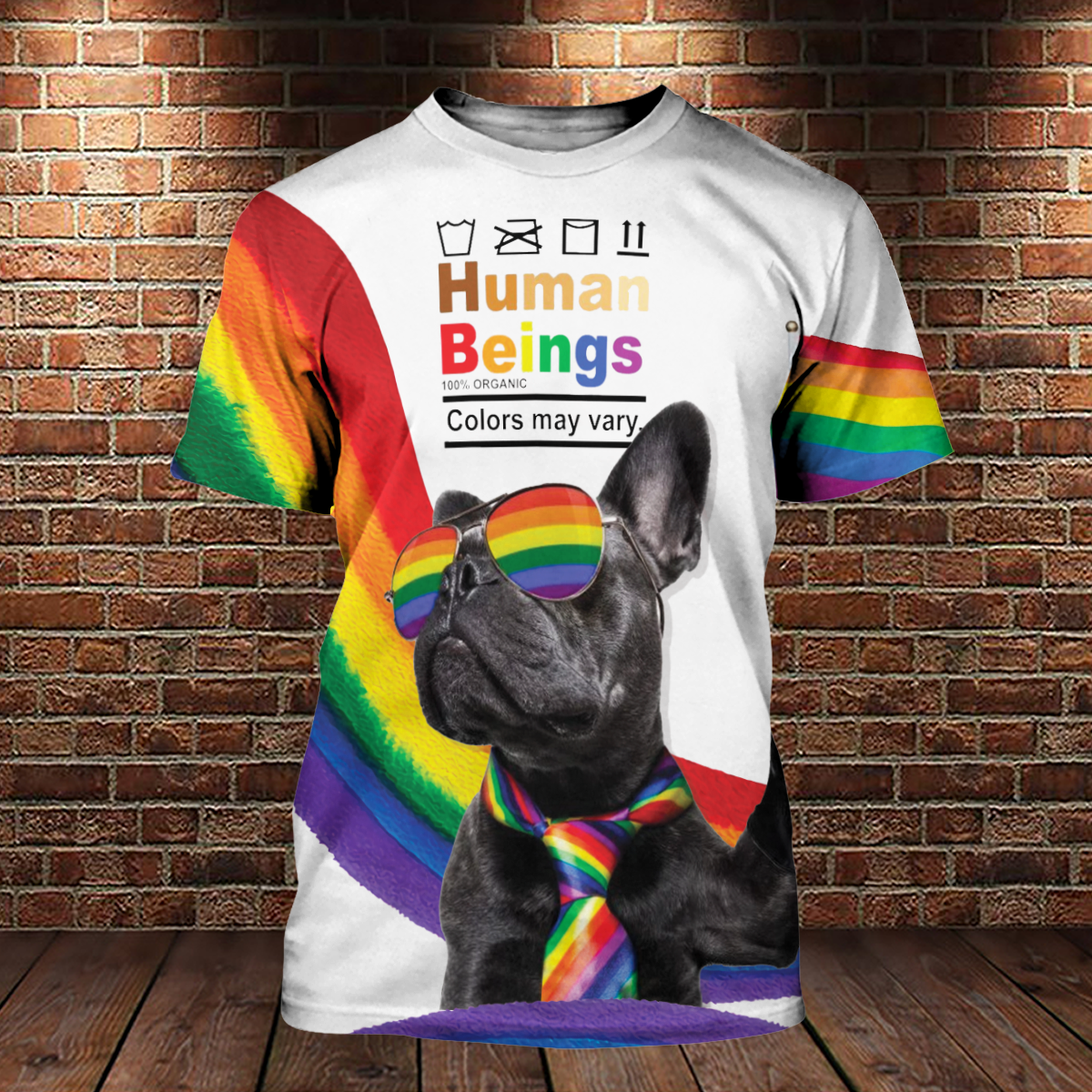 Rainbow Striped Shirt, Human Being 3D All Over Printed Shirts For Lgbt Community, Bisexual Shirts