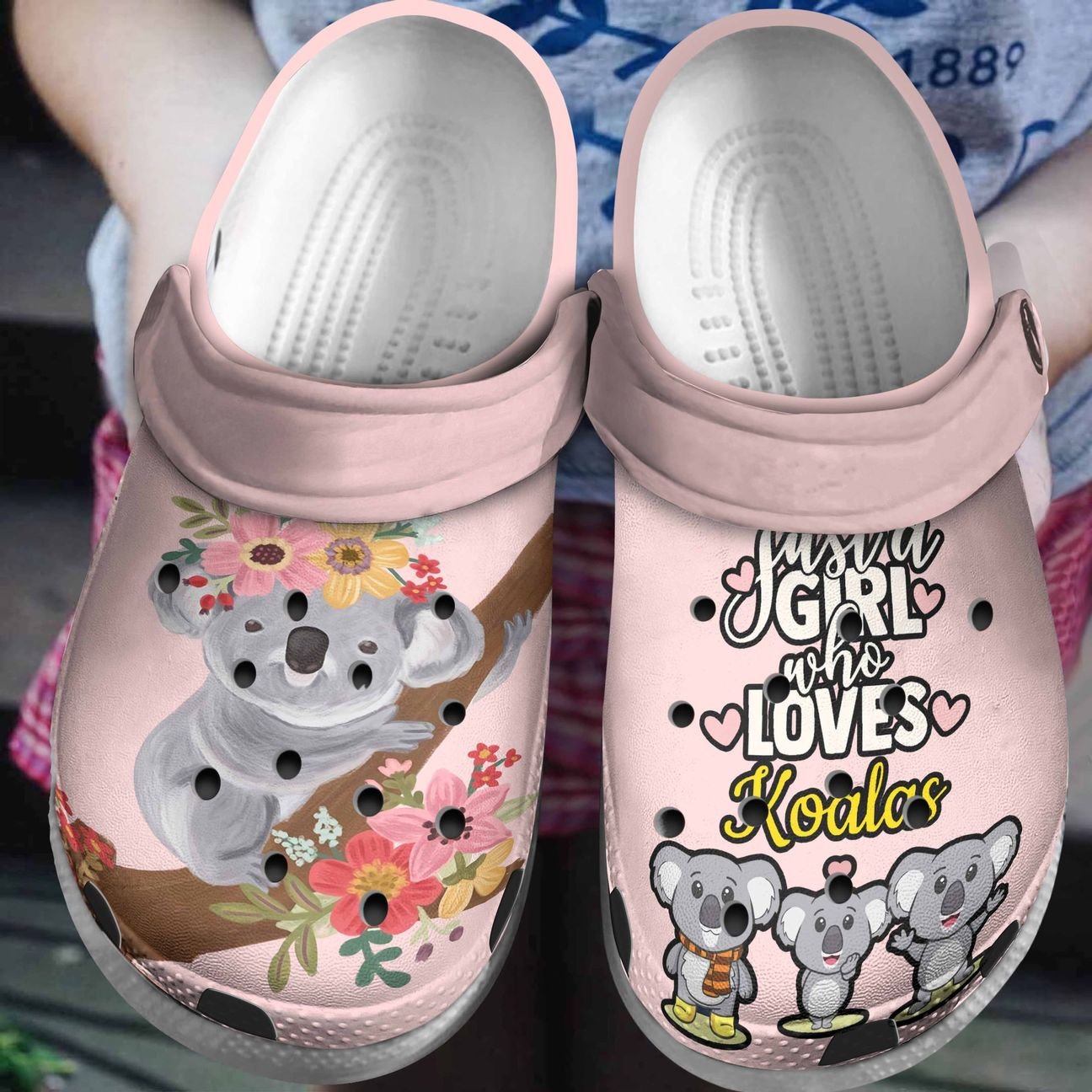 Koala Personalized Clog, Custom Name, Text, Color, Number Fashion Style For Women, Men, Kid, Print 3D Just Love Koalas