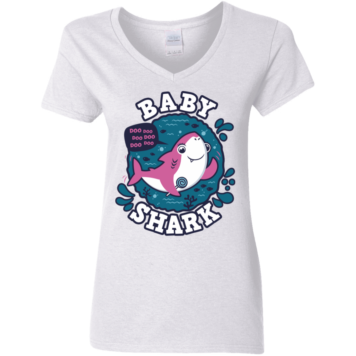 Shark Family Trazo – Baby Girl Women’S V-Neck T-Shirt