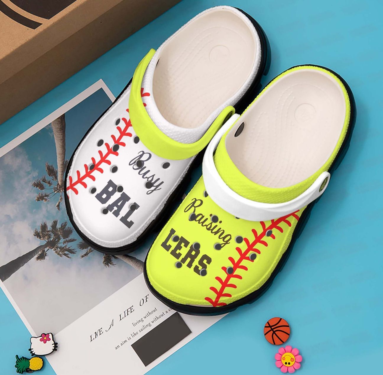 Softball Personalized Clog, Custom Name, Text, Color, Number Fashion Style For Women, Men, Kid, Print 3D Busy Raising Baller