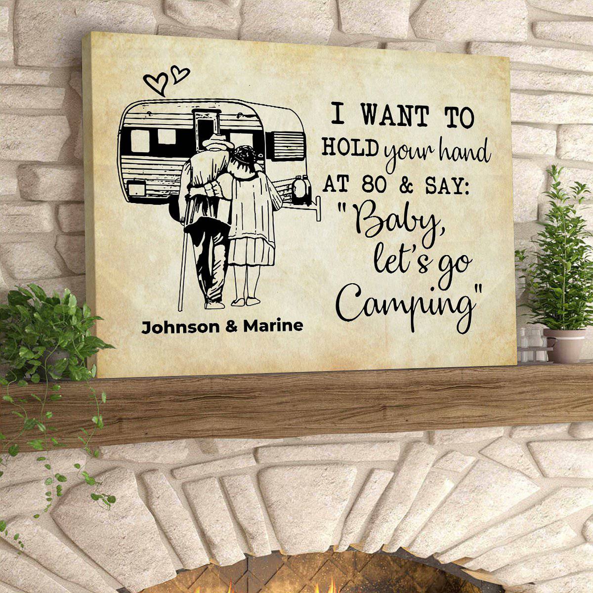Personalizedfury-Personalized Baby Let’S Go Camping Canvas Print Wall Art,Perfect Custom Birthday Anniversary Gift For Couple,Husband,Wife Wdc0504Egn01