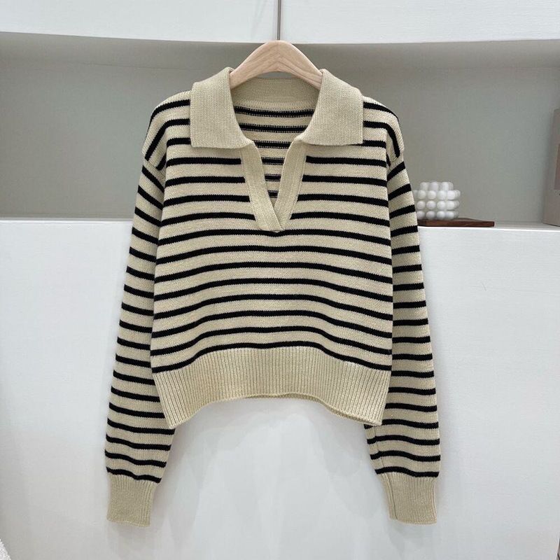 Autumn Winter Vintage V-neck Knitted Pullover Sweater Women Gentle Cropped Soft Warm Simple Sweaters Female Casual Jumper Tops alx