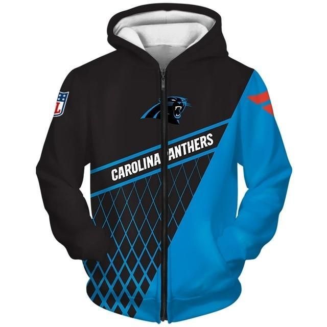 Football Fans Shirt Hoodie Zipup Hoodie Carolina Panthers 3D Zipper Hoodie