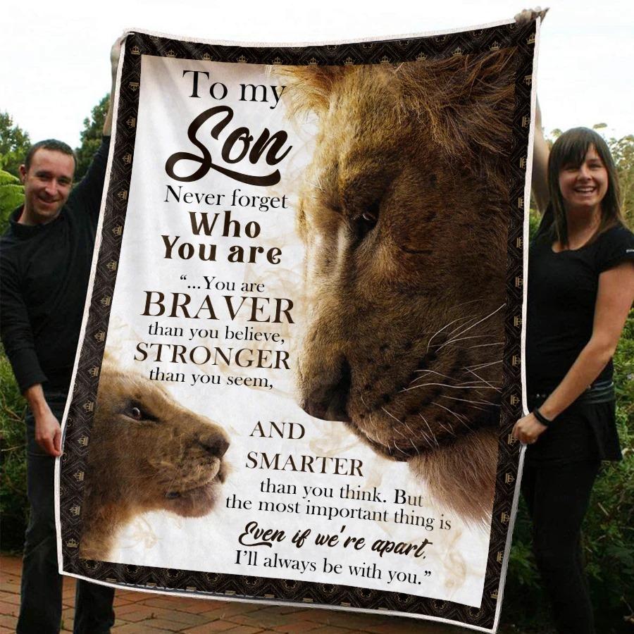 To My Son Never Forget Who You Are Fleece Blanket Quilt Blanket, Home Decor Bedding Couch Sofa Soft And Comfy Cozy