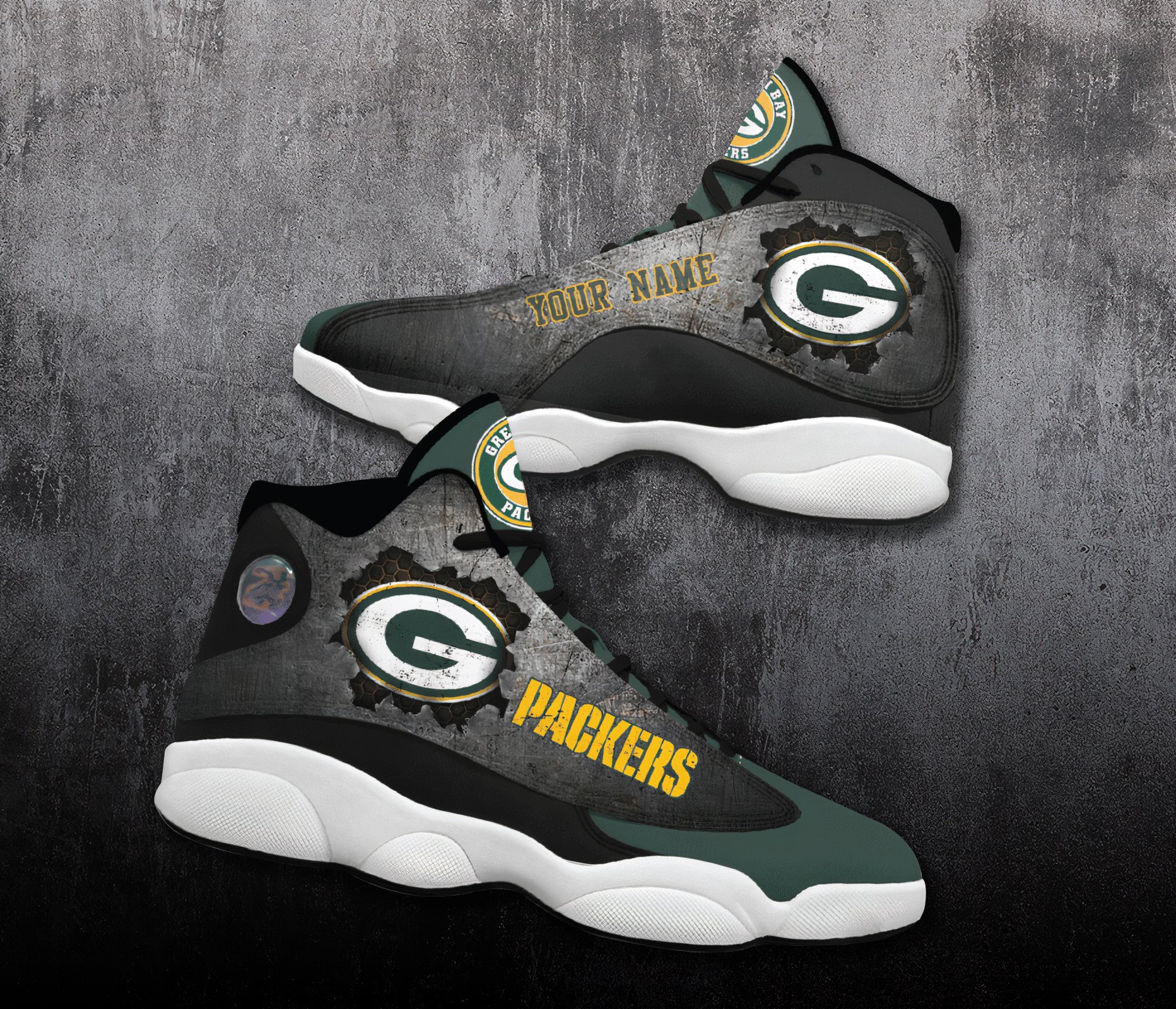 Customized Name Green Bay Packers Jordan 13 Personalized Shoes