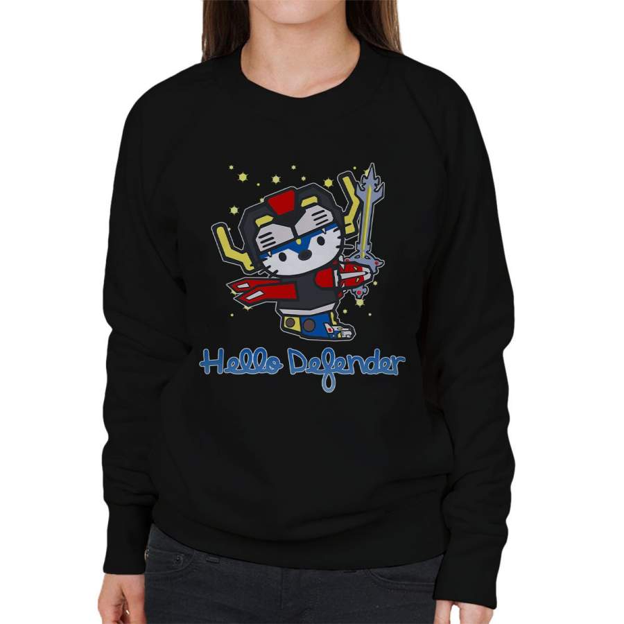 Voltron Hello Kitty Black Lion Defender Women’s Sweatshirt