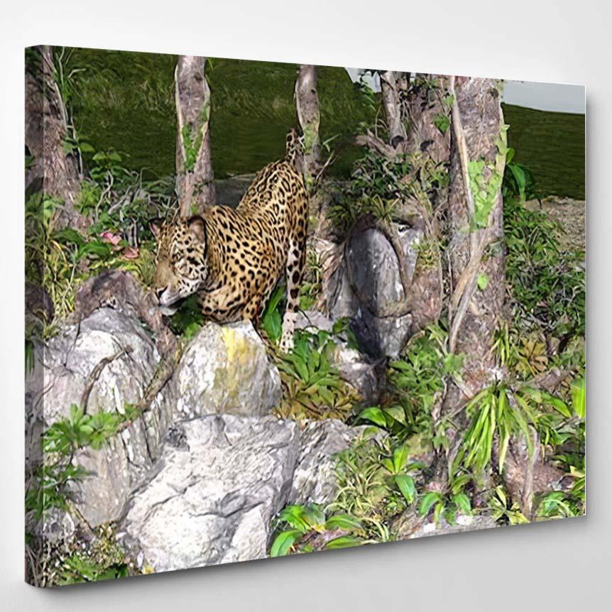 3D Artwork Leopard Hunting Wild – Hunting And Fishing Canvas Print