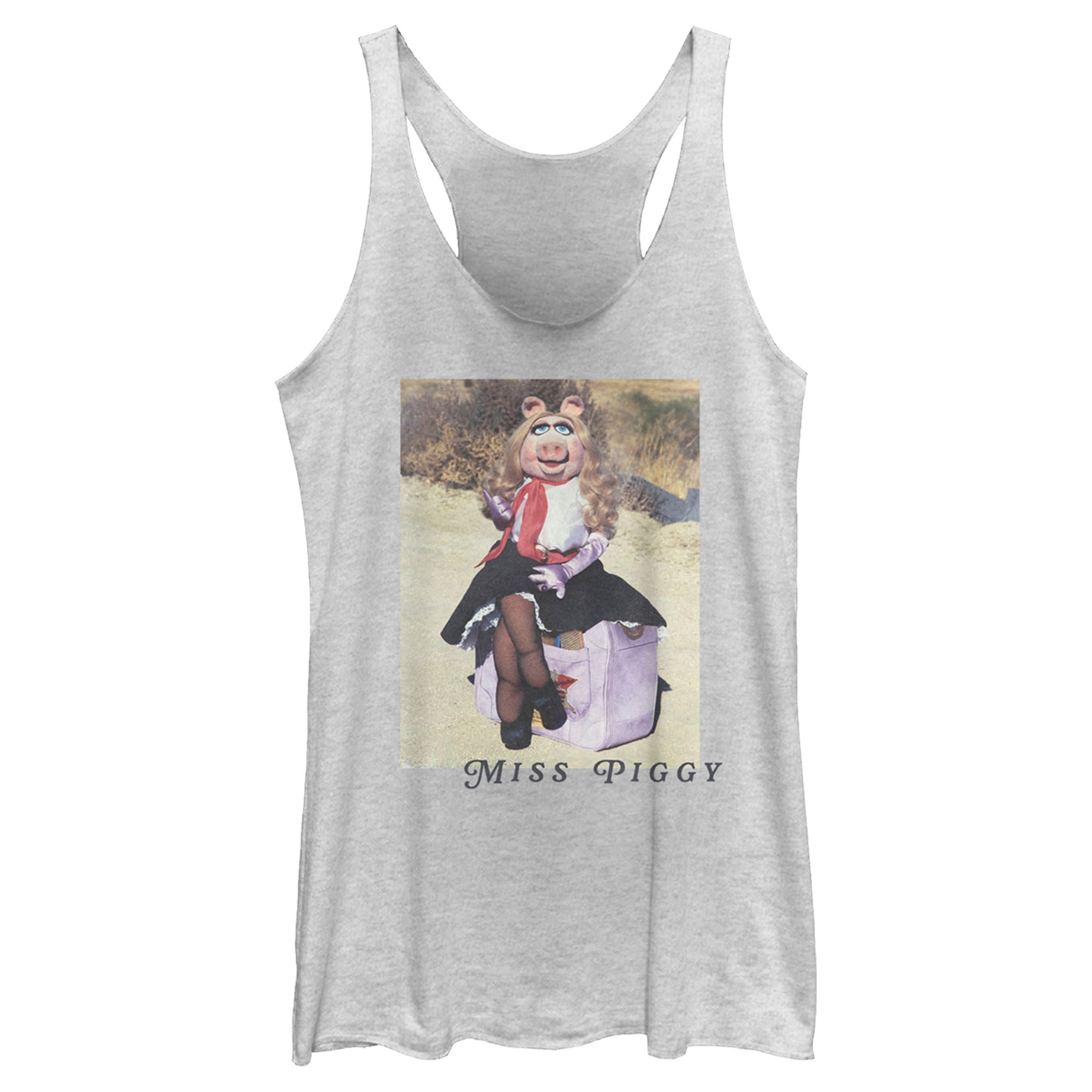 Women’S The Muppets Miss Piggy Hitchhiking Scene Racerback Tank Top