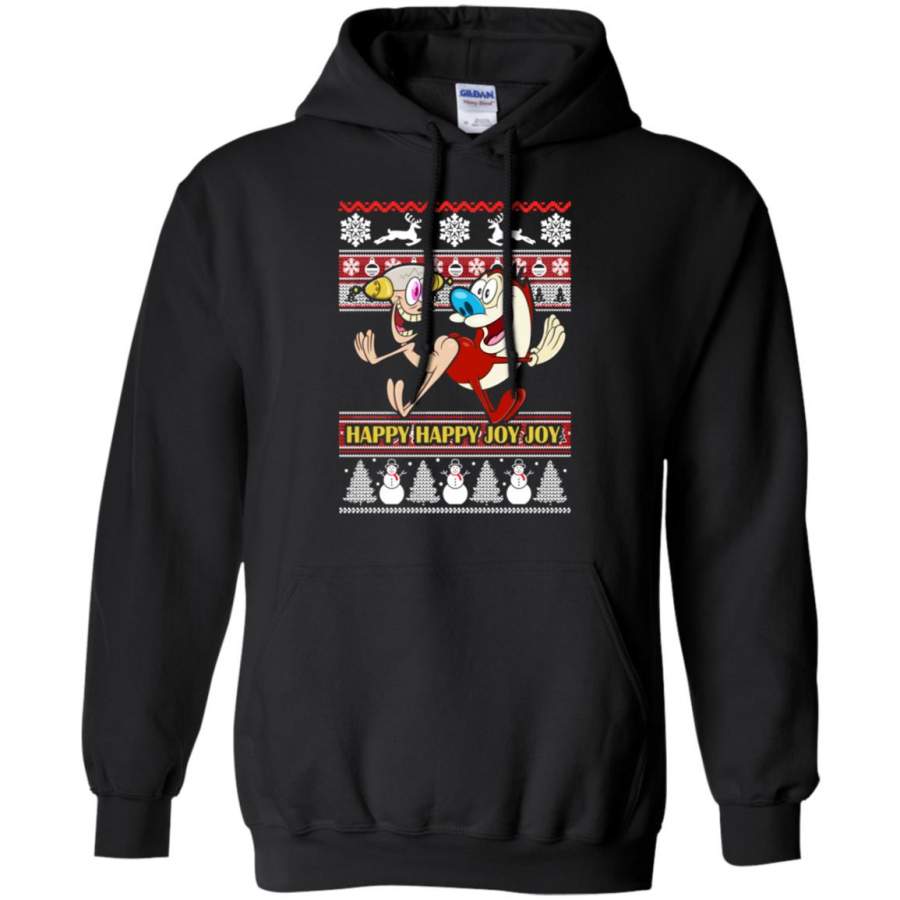 The Ren & Stimpy Happy Happy Joy Joy Ugly Christmas Hoodie – Moano Store