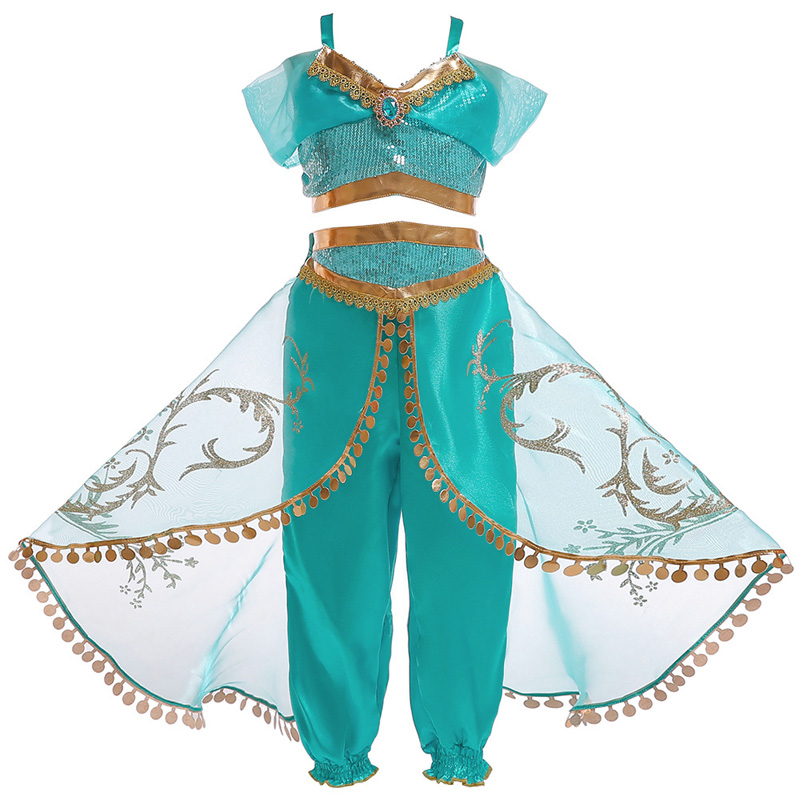 Baby Girls Dress Aladdin’s Lamp Jasmine Princess Dresses Christmas Halloween Cosplay Costume Kids Dresses For Girls Party Dress alx