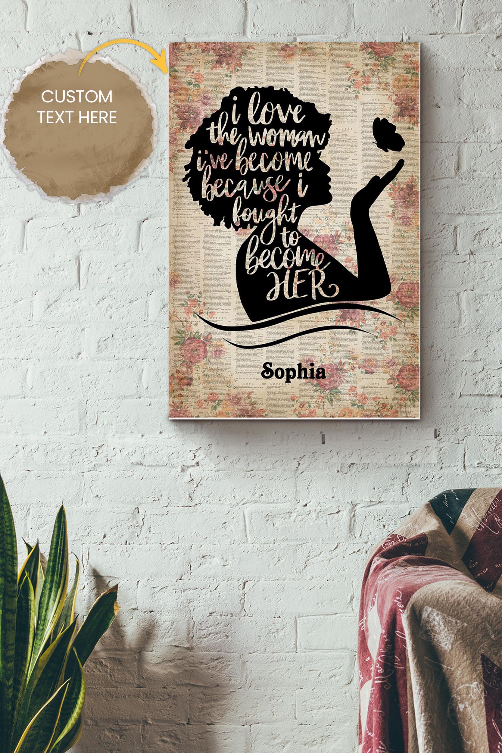 Afro Girl Personalized Poster – Woman Wall Art – Gift For Home Decor Girlfriend Lady Mother Poster