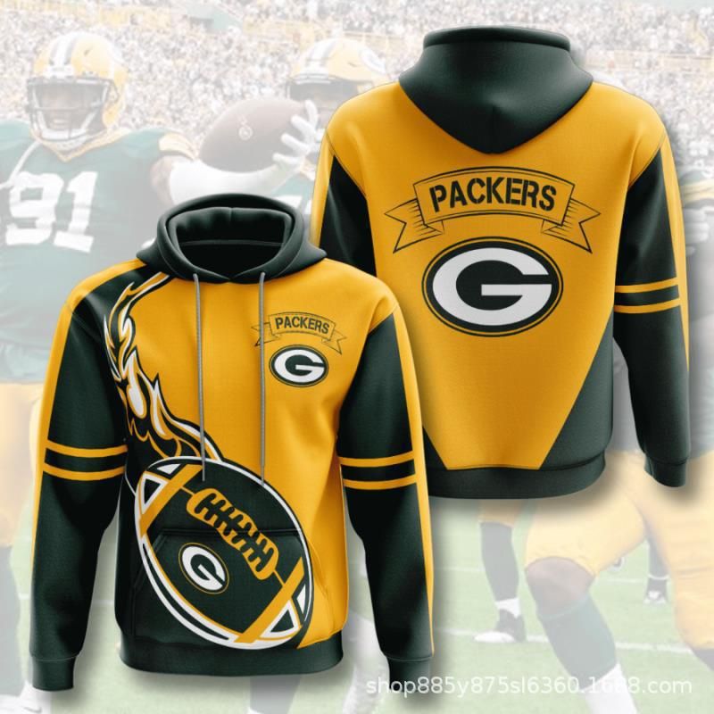 Fall/winter Green Bay Packers men’s 3D digital printing hoodie