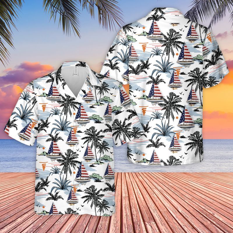 Us Sailboat Hawaiian Shirt Set | Unisex | Hs1022