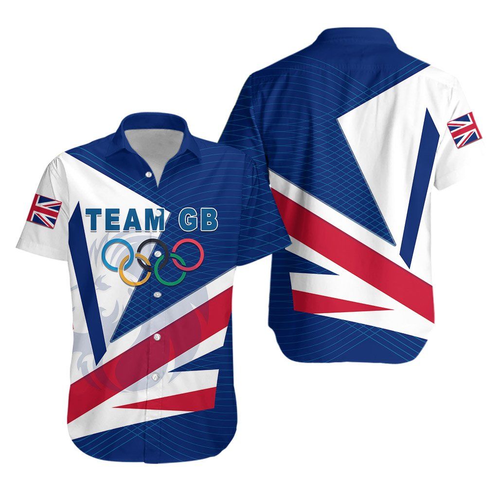 Team Gb Sport Hawaiian Shirt Lion Unify – Blue K13