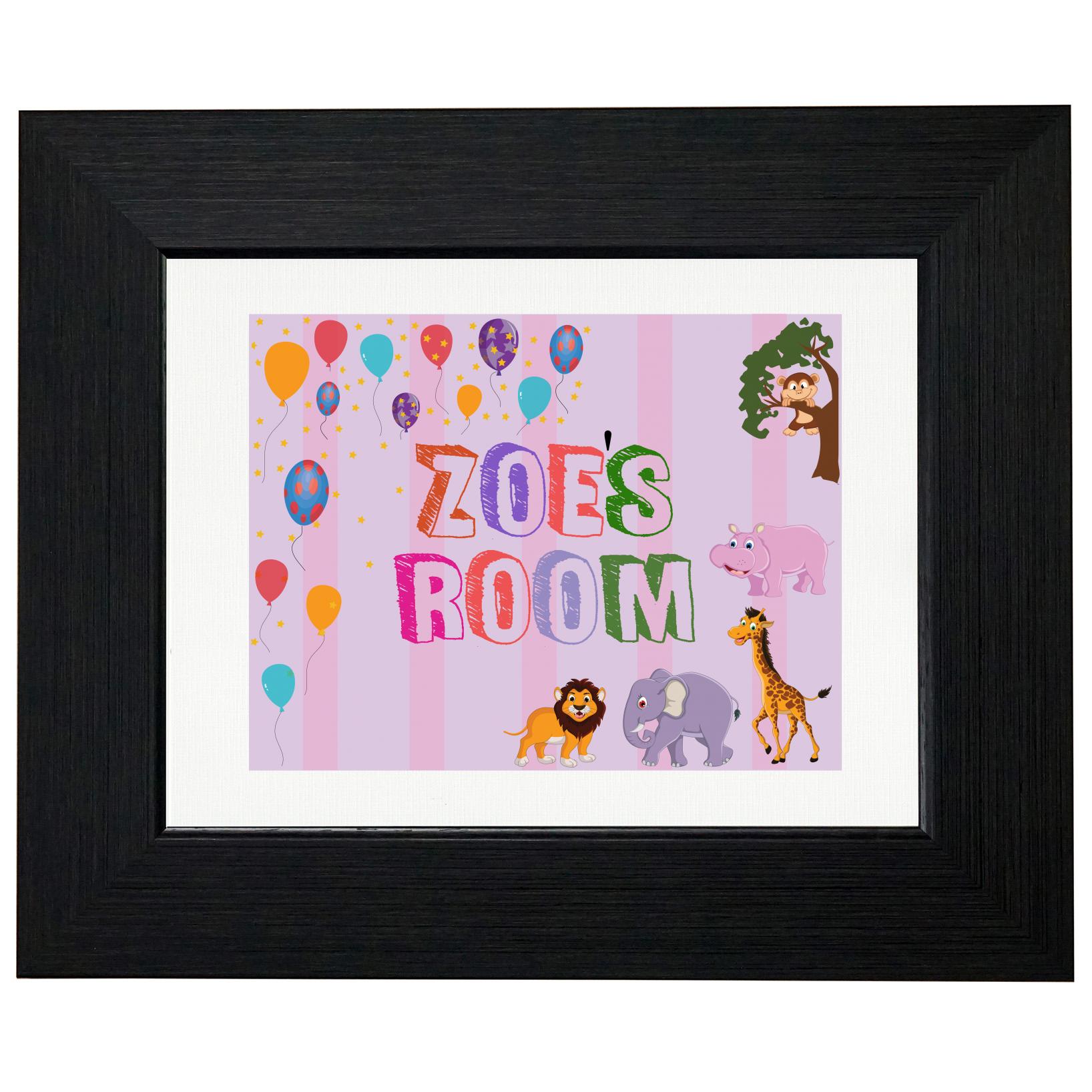 Zoe’s Room – Boy Birthday Gift – Balloons & Animals T-Shirt, Framed Print, Pillow, Golf Towel